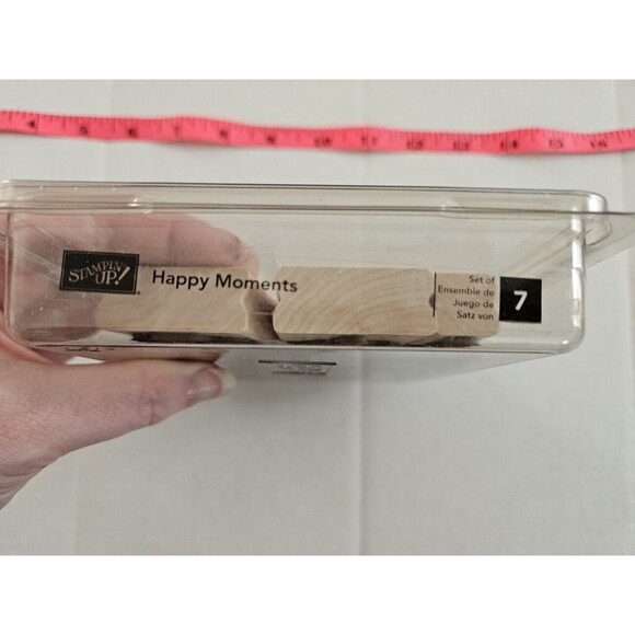 Stampin Up Happy Moments Retired Wooden Stamp Set Of 7 New - Picture 3 of 3